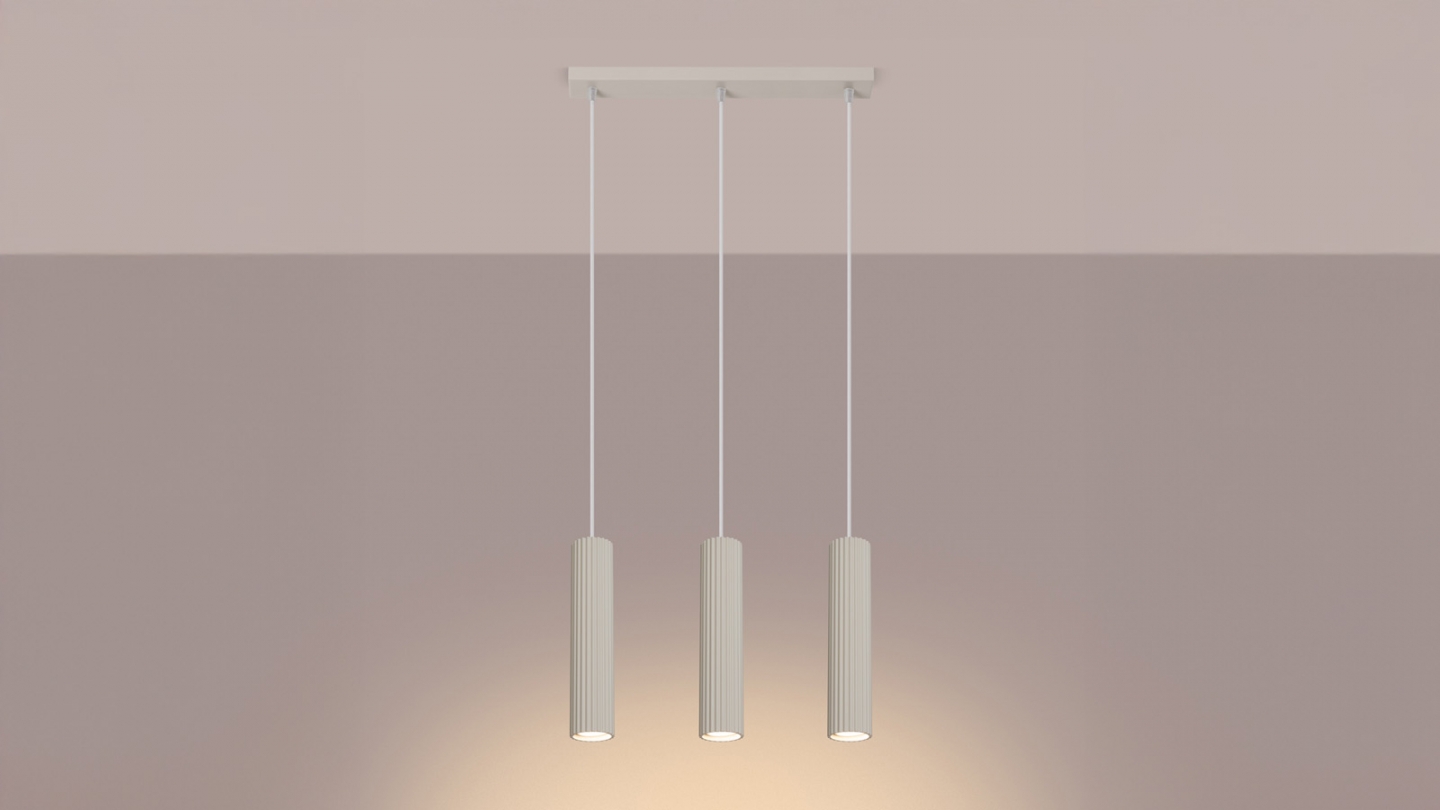 Suspension en aluminium cannelé 3 ampoules - Karbon Suspension en aluminium cannelé 3 ampoules - Karbon