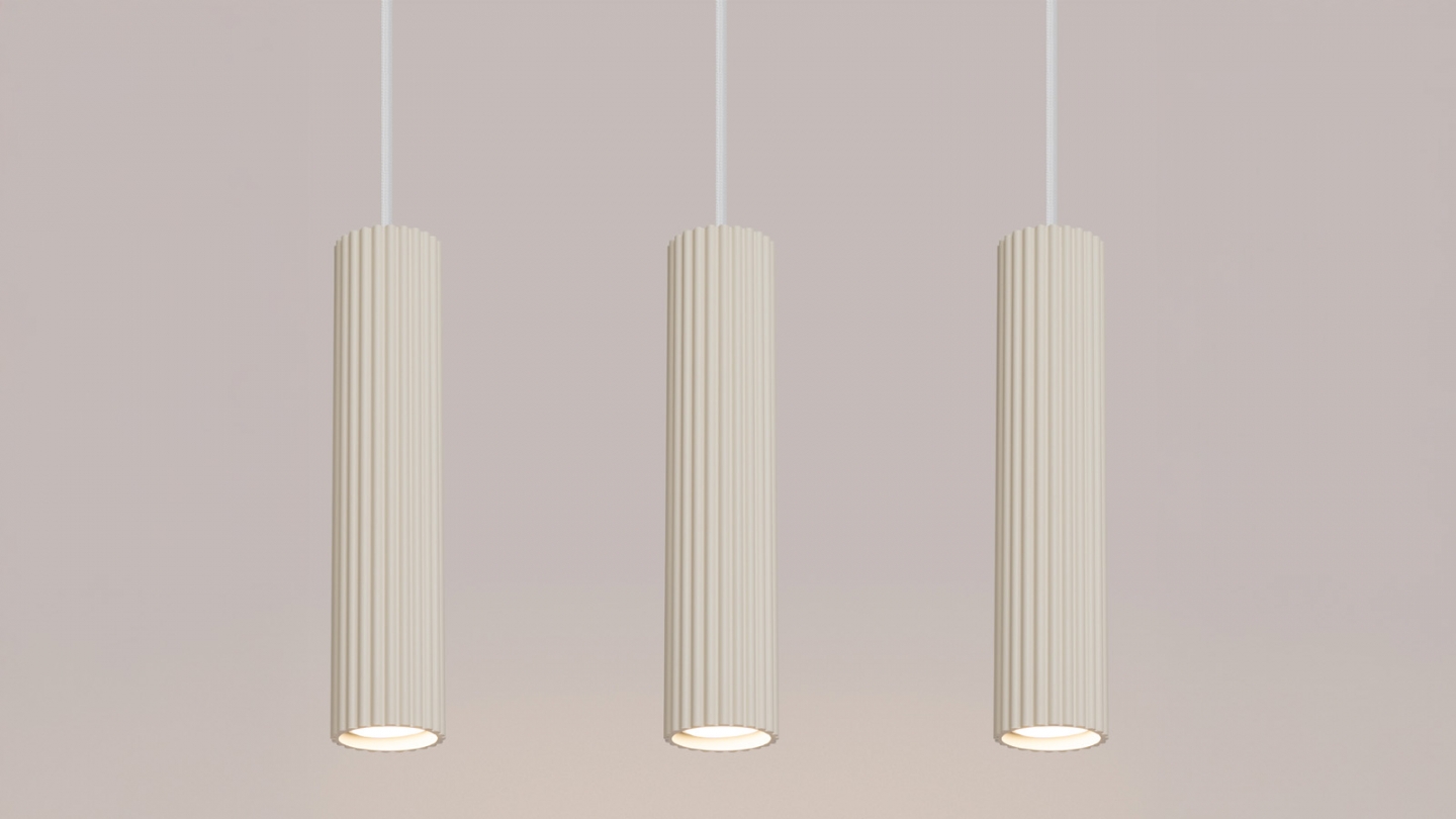 Suspension en aluminium cannelé 3 ampoules - Karbon Suspension en aluminium cannelé 3 ampoules - Karbon