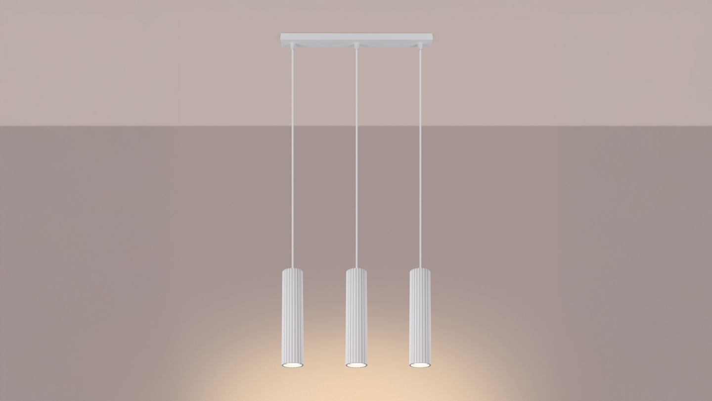 Suspension en aluminium cannelé 3 ampoules - Karbon Suspension en aluminium cannelé 3 ampoules - Karbon