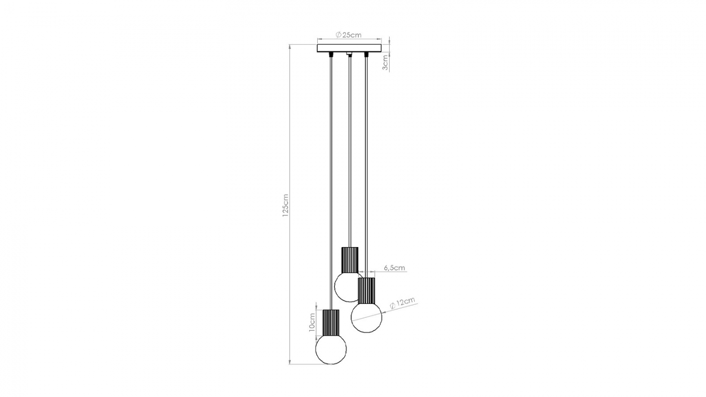 Suspension en aluminium cannelé 3 ampoules terracotta - Halo Suspension en aluminium cannelé 3 ampoules terracotta - Halo