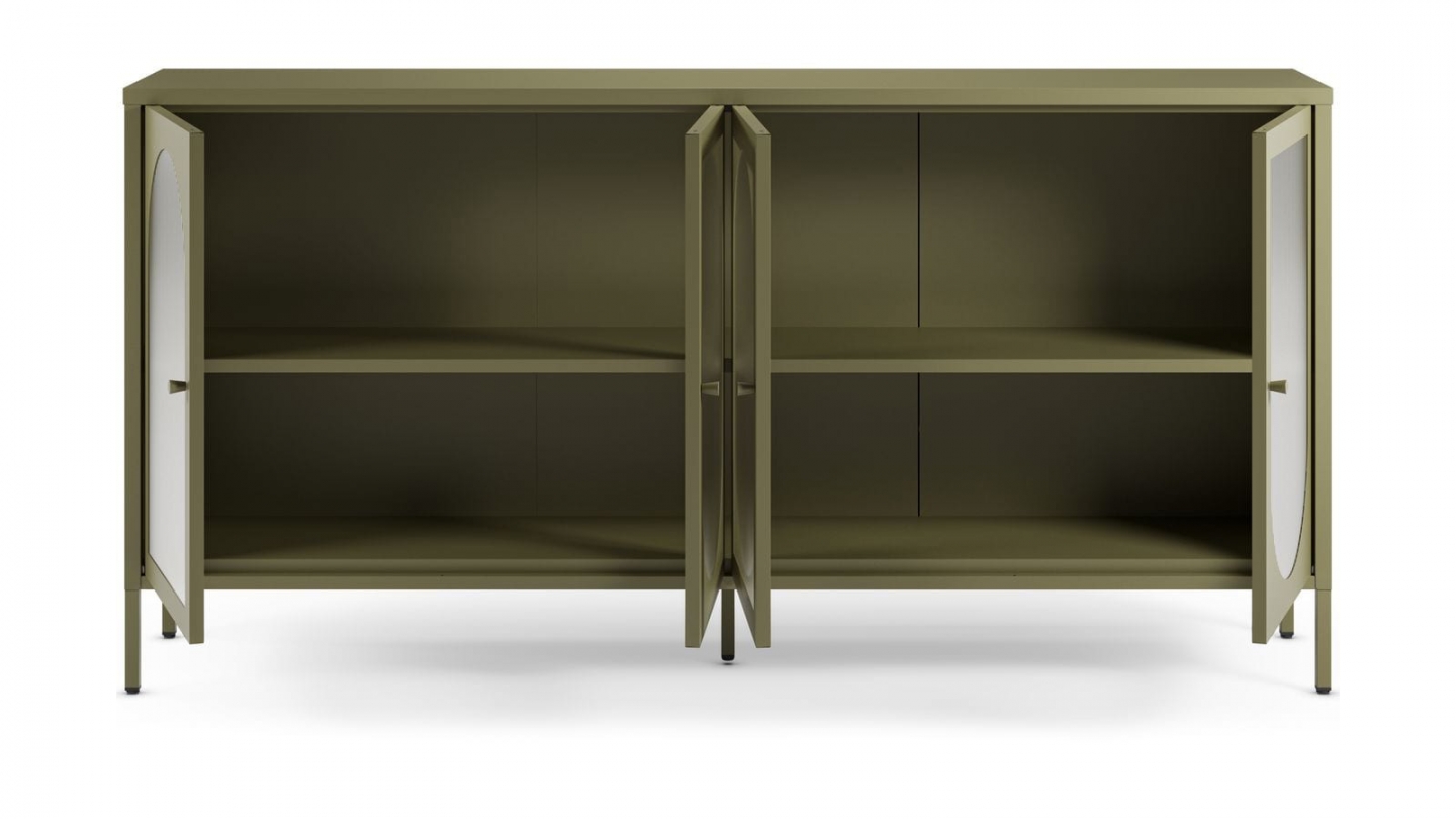 Buffet 4 portes en métal vert 160 cm - Ysia