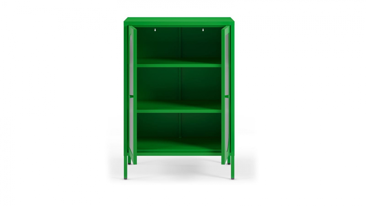 Buffet 2 portes en métal vert électrique 70 cm - Ysia