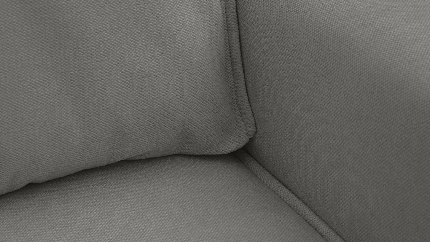 Canapé d'angle ouvert à gauche convertible 3 places en tissu chenille gris - Emma