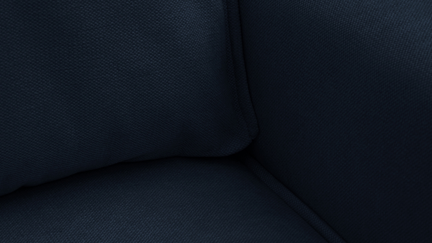 Canapé d'angle ouvert à gauche convertible 3 places en tissu chenille bleu foncé - Emma