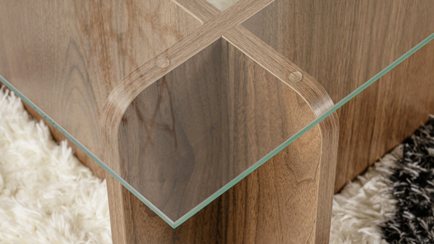 Table basse rectangulaire effet Noyer 105 cm - Naelis Table basse rectangulaire effet Noyer 105 cm - Naelis