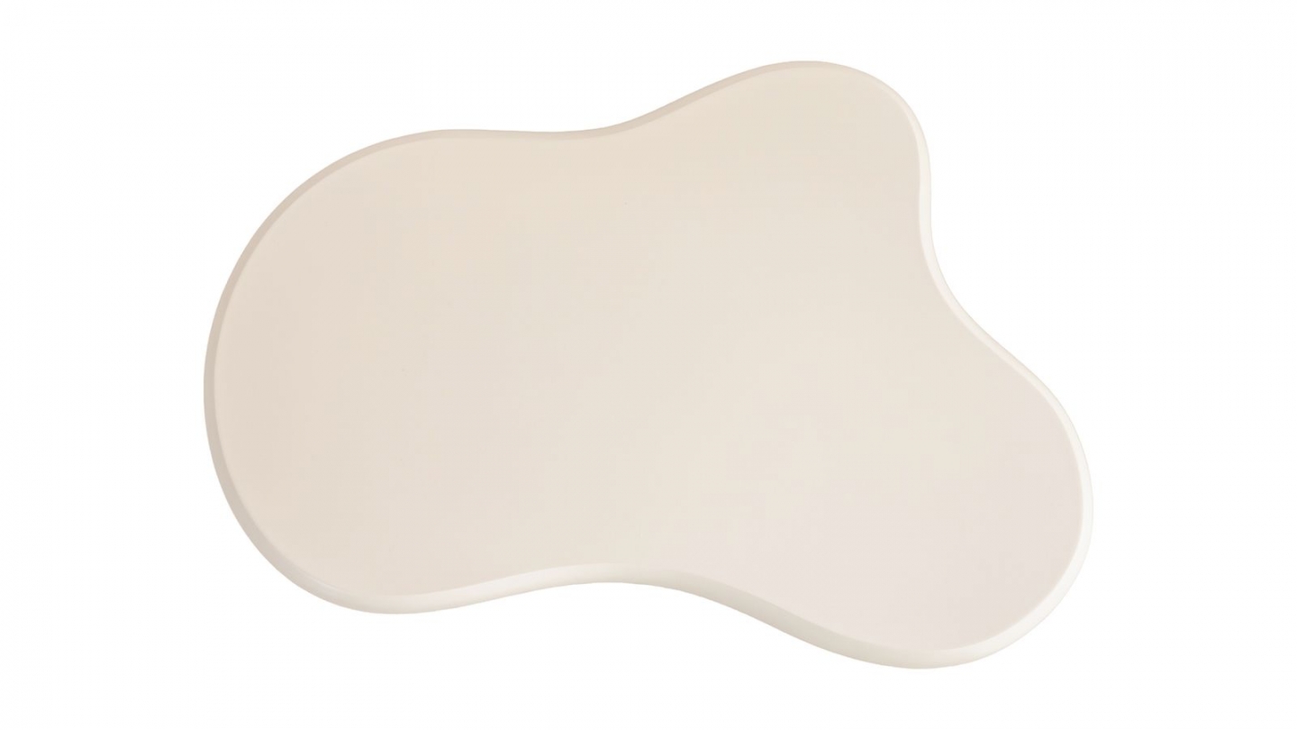 Lot de 2 tables basses organiques gigognes beige - Wave Lot de 2 tables basses organiques gigognes beige - Wave