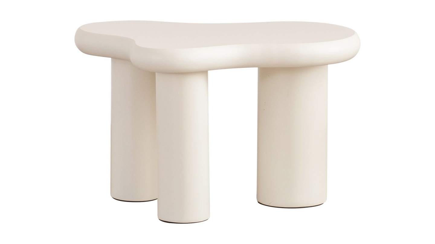 Lot de 2 tables basses organiques gigognes beige - Wave Lot de 2 tables basses organiques gigognes beige - Wave