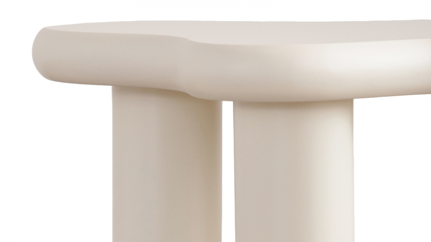 Lot de 2 tables basses organiques gigognes beige - Wave Lot de 2 tables basses organiques gigognes beige - Wave