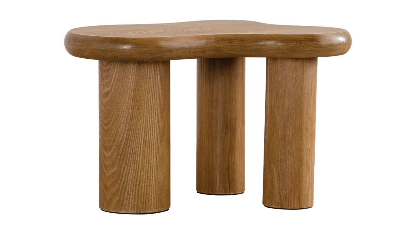 Lot de 2 tables basses organiques gigognes en bois - Wave