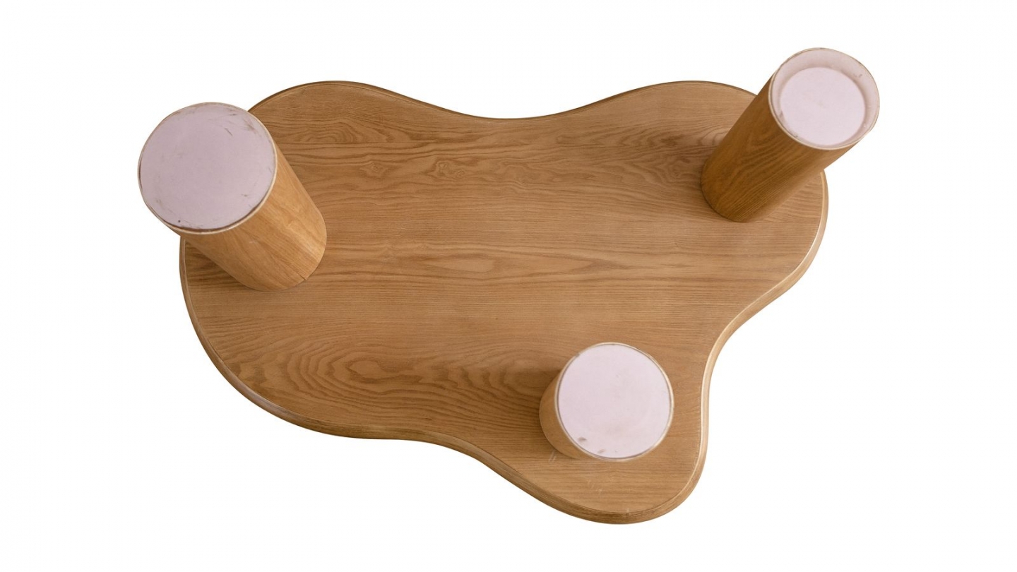 Lot de 2 tables basses organiques gigognes en bois - Wave