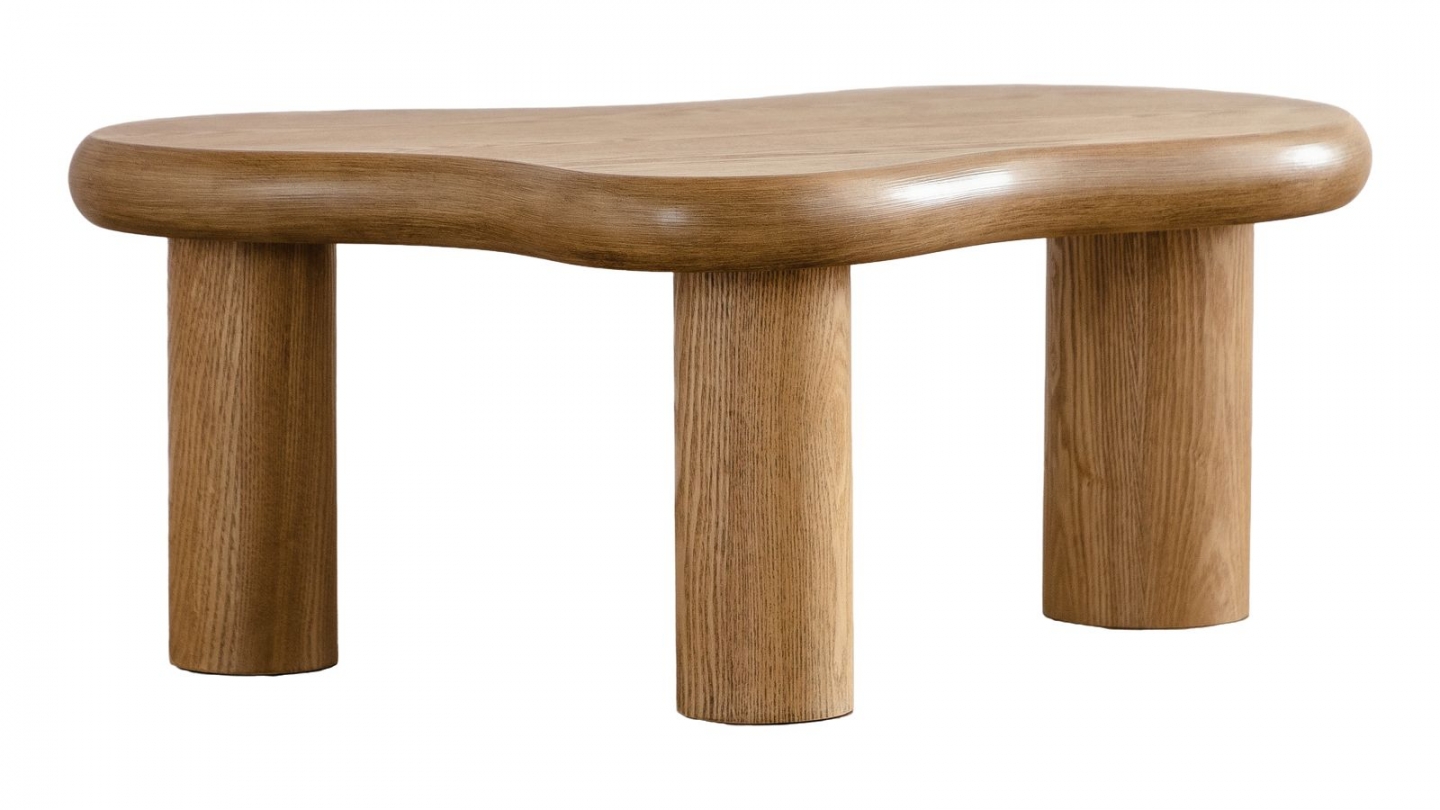 Lot de 2 tables basses organiques gigognes en bois - Wave