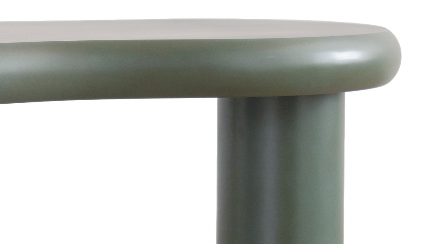 Lot de 2 tables basses organiques gigognes vert mat - Wave