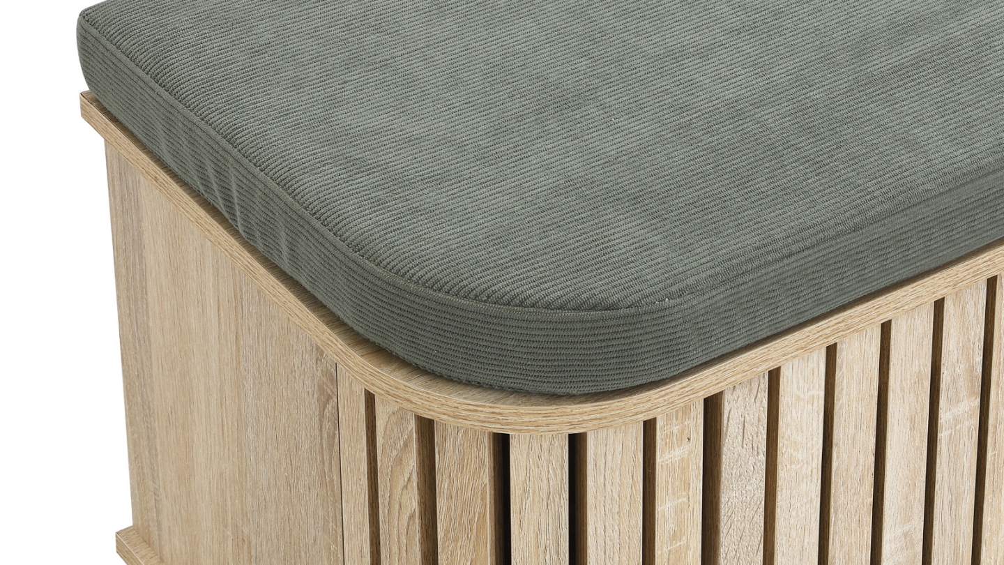 Banc d'entrée avec rangement chaussures en bois couleur chêne 100 cm - Solna Banc d'entrée avec rangement chaussures en bois couleur chêne 100 cm - Solna