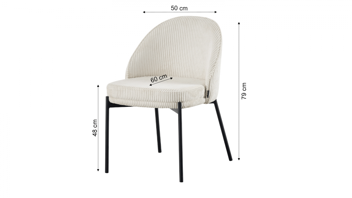 Lot de 2 chaises en velours côtelé beige - Cloé Lot de 2 chaises en velours côtelé beige - Cloé