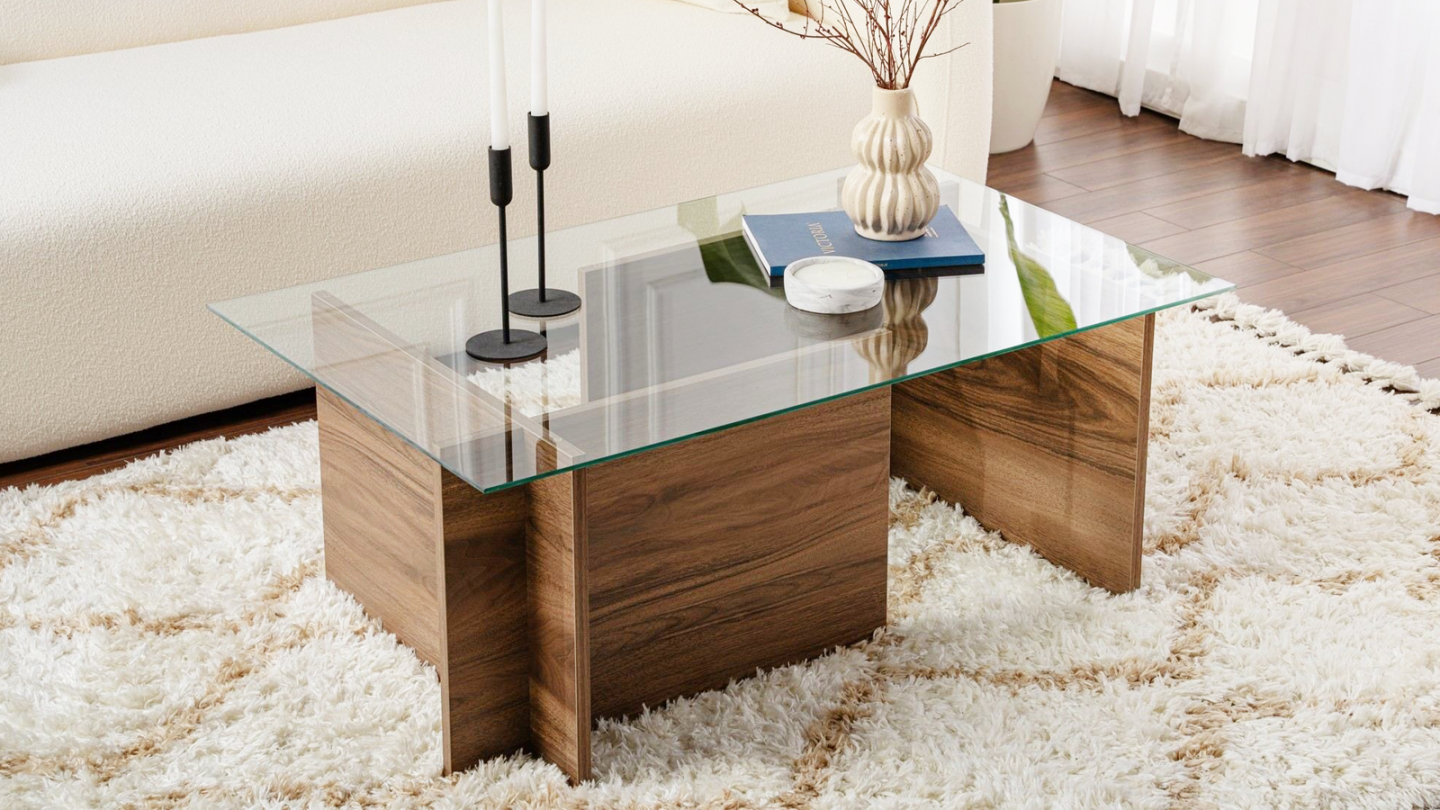 Table basse rectangulaire effet Noyer 105 cm - Kael Table basse rectangulaire effet Noyer 105 cm - Kael