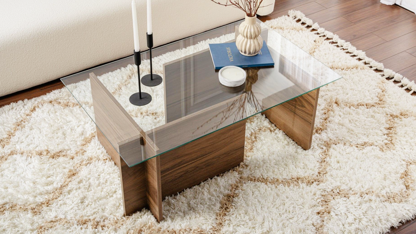 Table basse rectangulaire effet Noyer 105 cm - Kael Table basse rectangulaire effet Noyer 105 cm - Kael