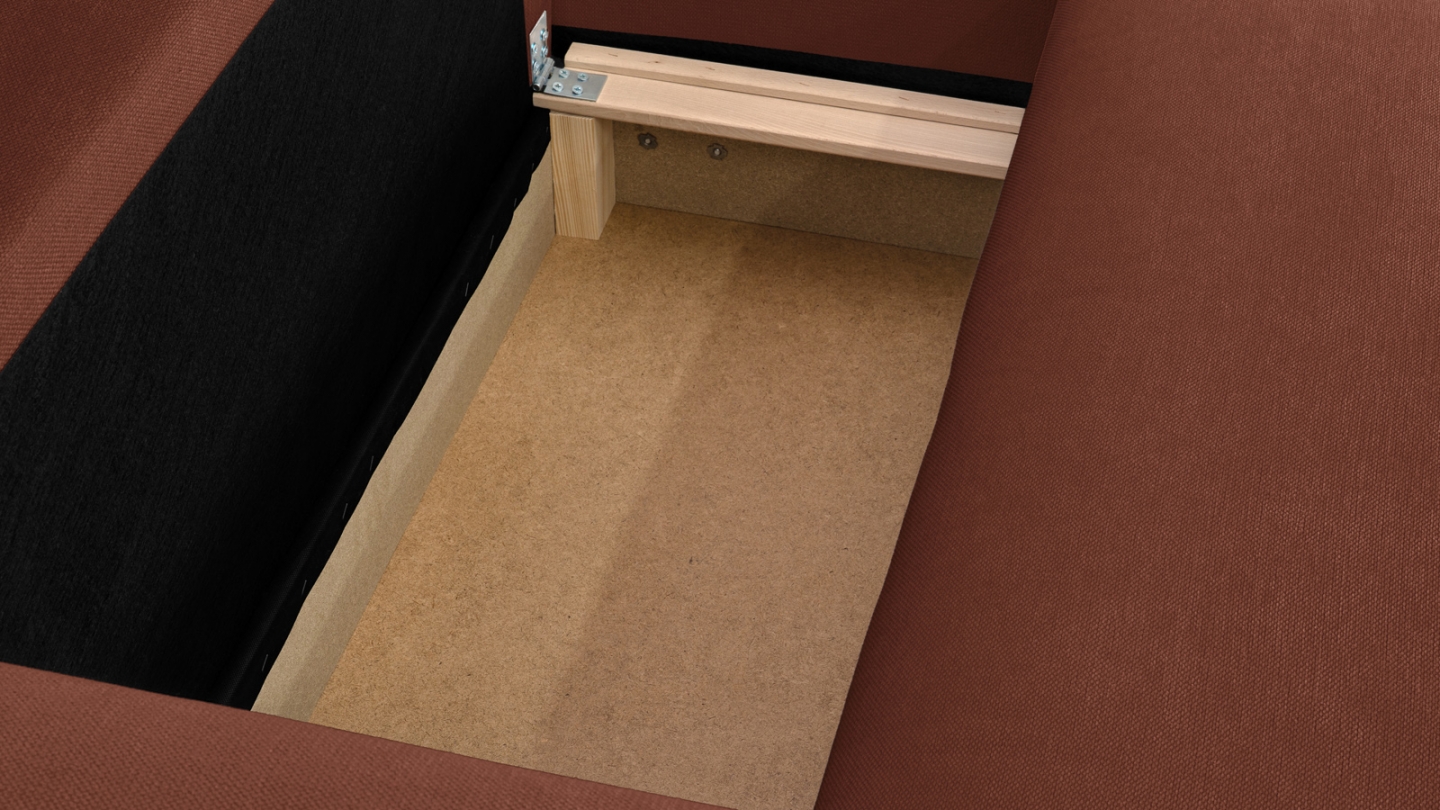 Canapé d'angle à droite convertible 3 places en tissu chenille rouille foncé - Asti Canapé d'angle à droite convertible 3 places en tissu chenille rouille foncé - Asti