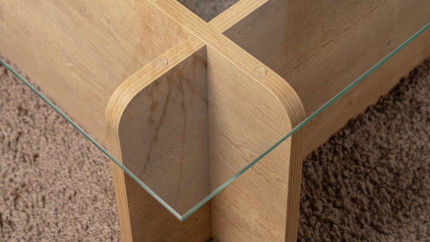 Table basse rectangulaire effet Chêne 105 cm - Naelis Table basse rectangulaire effet Chêne 105 cm - Naelis