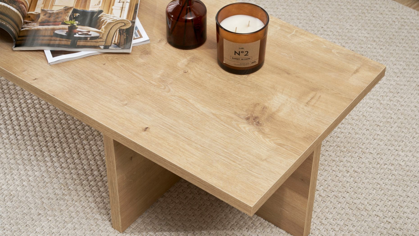 Table basse rectangulaire effet Chêne 120 cm - Arden Table basse rectangulaire effet Chêne 120 cm - Arden