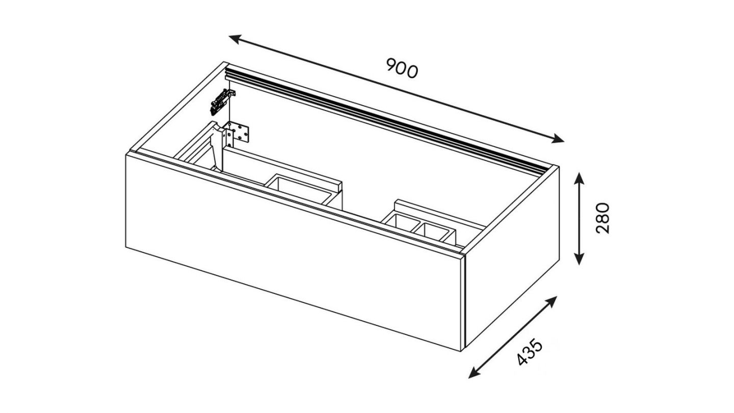 Meuble de salle de bain suspendu vasque à poser 90cm 1 tiroir Noir + miroir - Venice Meuble de salle de bain suspendu vasque à poser 90cm 1 tiroir Noir + miroir - Venice