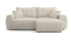 Canapé d'angle réversible convertible 4 places en velours côtelé beige - Alba