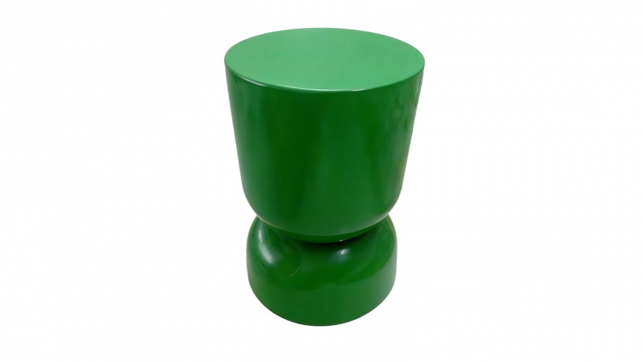 Bout de canapé en résine vert brillant Ø31 cm - Tilda