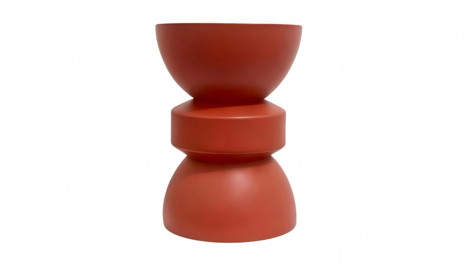 Bout de canapé en résine terracotta mat Ø30 cm - Elin