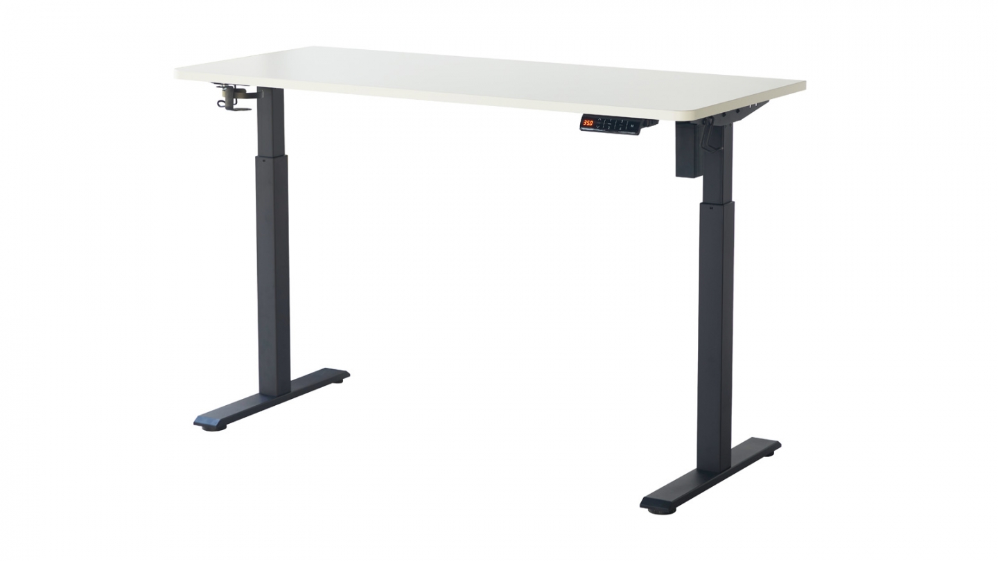 Bureau assis-debout électrique réglable 72-120 cm avec ports USB - blanc - Up&Down Bureau assis-debout électrique réglable 72-120 cm avec ports USB - blanc - Up&Down