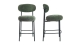 Lot de 2 tabourets de bar en tissu vert - Orla