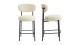 Lot de 2 tabourets de bar en tissu chenille beige - Orla
