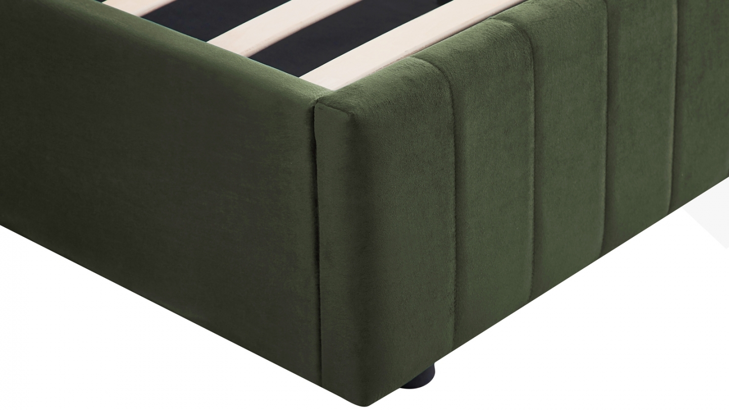 Ensemble Lit coffre adulte 140x190cm avec tête de lit en velours vert kaki - Ava + Matelas ressorts ensachés - Spring Elite Ensemble Lit coffre adulte 140x190cm avec tête de lit en velours vert kaki - Ava + Matelas ressorts ensachés - Spring Elite