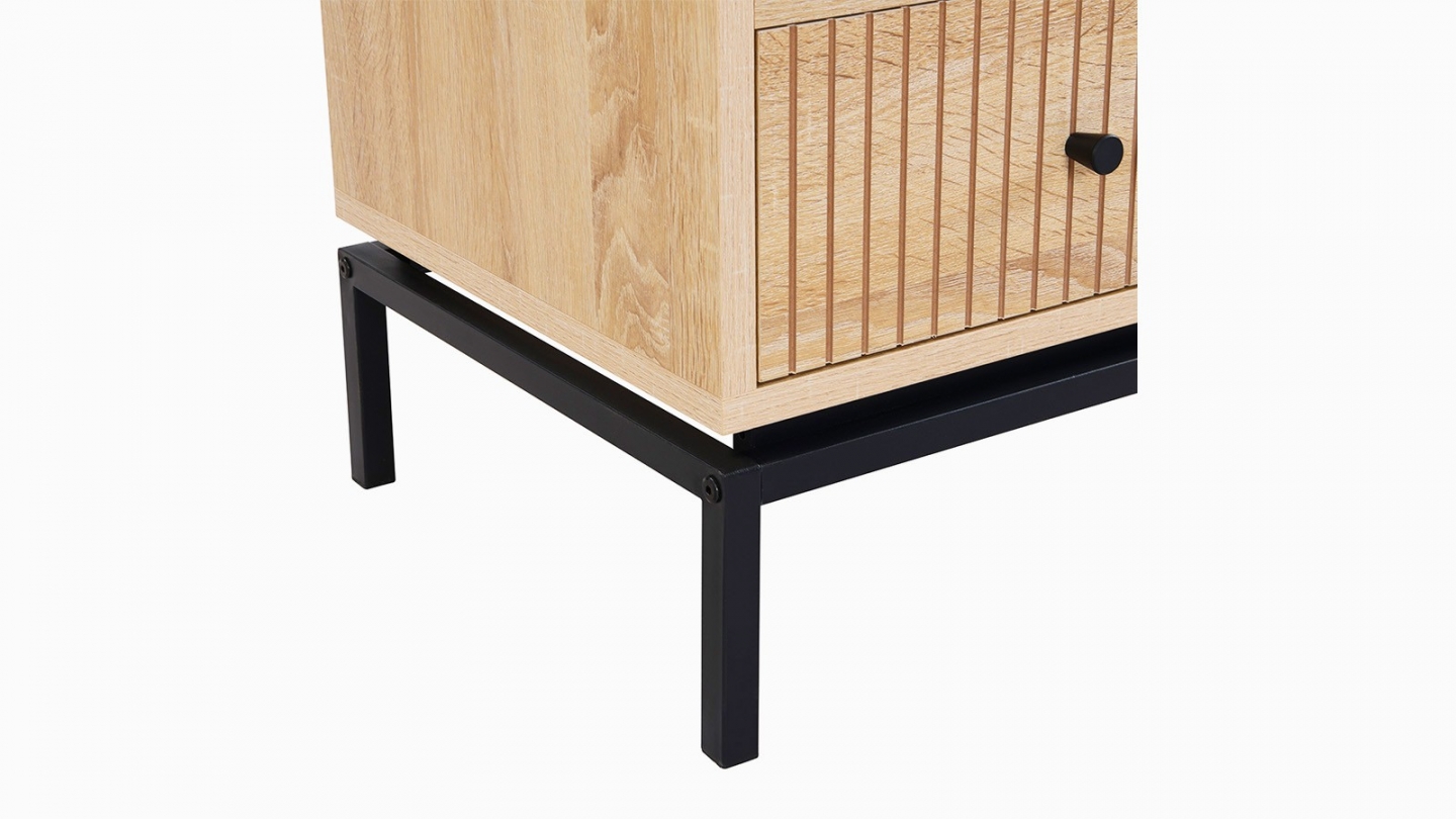 Lot de 2 tables de chevet 1 tiroir effet bois 40 cm - Talia Lot de 2 tables de chevet 1 tiroir effet bois 40 cm - Talia