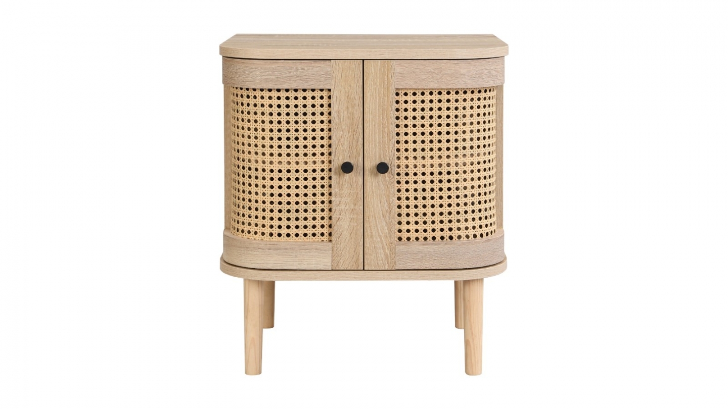 Ensemble Lit adulte 140x190 cm en velours côtelé vert kaki avec tête de lit en cannage Dalia + lot de 2 chevets Bali Ensemble Lit adulte 140x190 cm en velours côtelé vert kaki avec tête de lit en cannage Dalia + lot de 2 chevets Bali