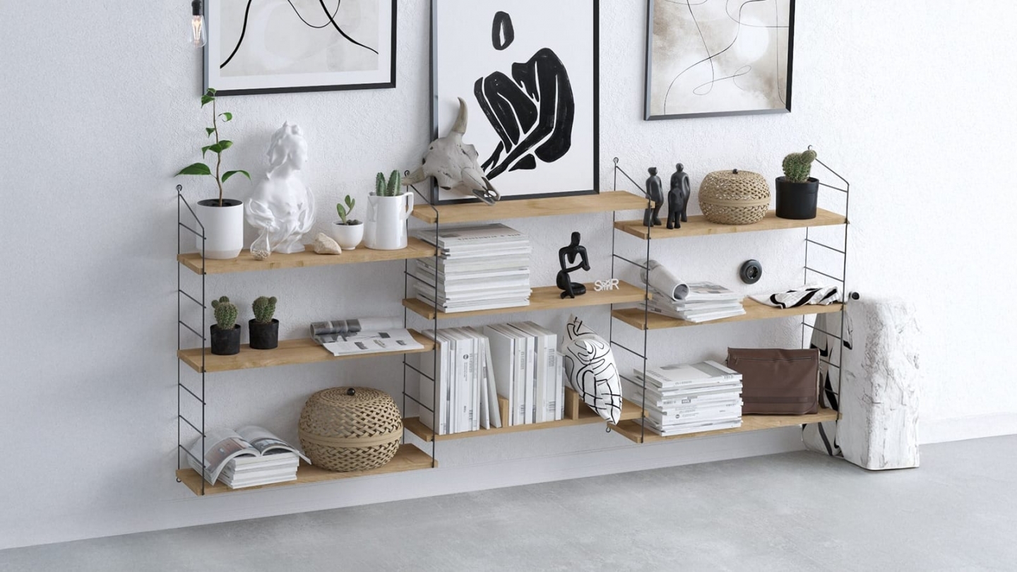 Etagère murale 3 niveaux effet chêne 85 cm - Alera Etagère murale 3 niveaux effet chêne 85 cm - Alera