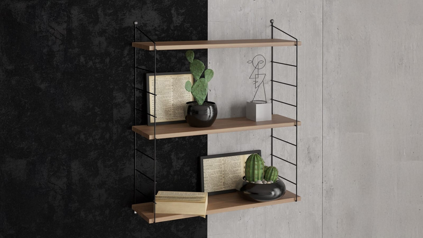 Etagère murale 3 niveaux effet bois 72 cm - Como Etagère murale 3 niveaux effet bois 72 cm - Como
