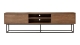 Meuble TV 2 tiroirs 2 niches effet noyer 180 cm - Nerio