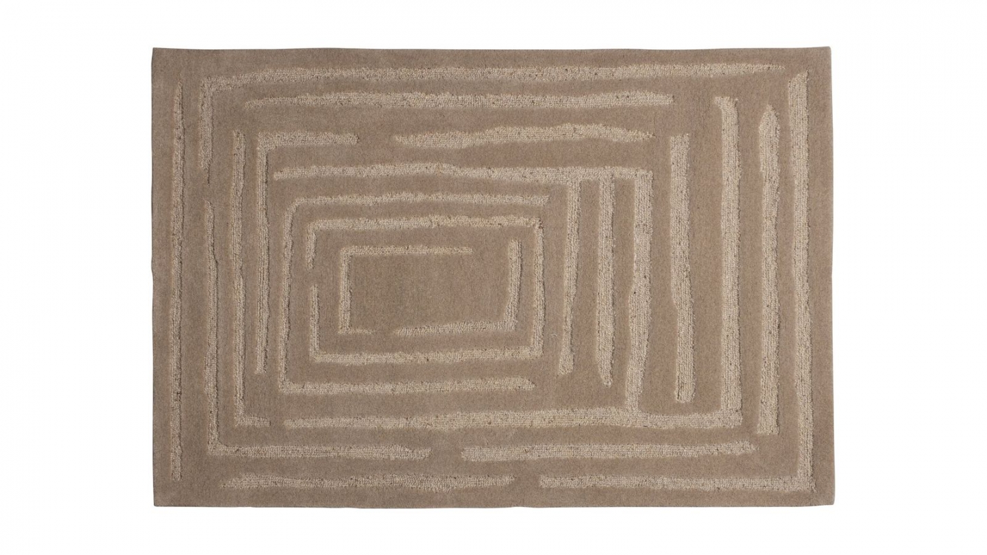 Tapis en laine tissé à la main marron 170x240cm - Alicia Tapis en laine tissé à la main marron 170x240cm - Alicia