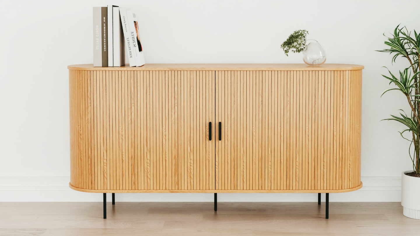 Buffet 2 portes effet Chêne 160 cm - Sora Buffet 2 portes effet Chêne 160 cm - Sora