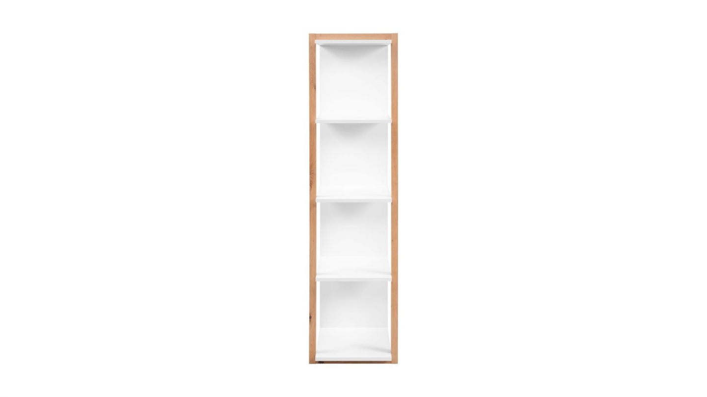 Etagère 4 niveaux blanc et effet bois 107 cm - Nora Etagère 4 niveaux blanc et effet bois 107 cm - Nora