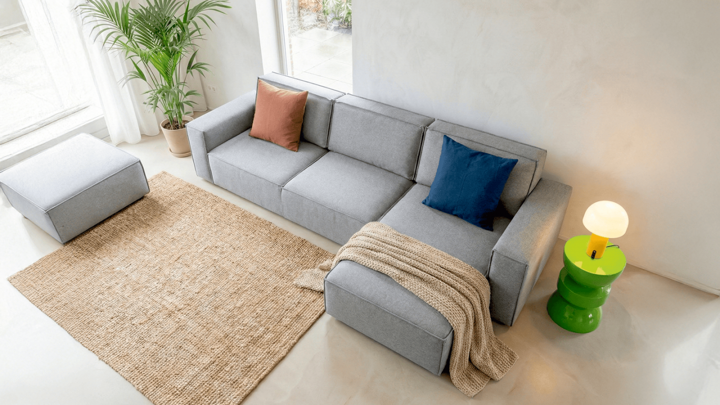 Canapé d'angle convertible réversible 5 places avec coffre de rangement Canapé d'angle convertible réversible 5 places avec coffre de rangement