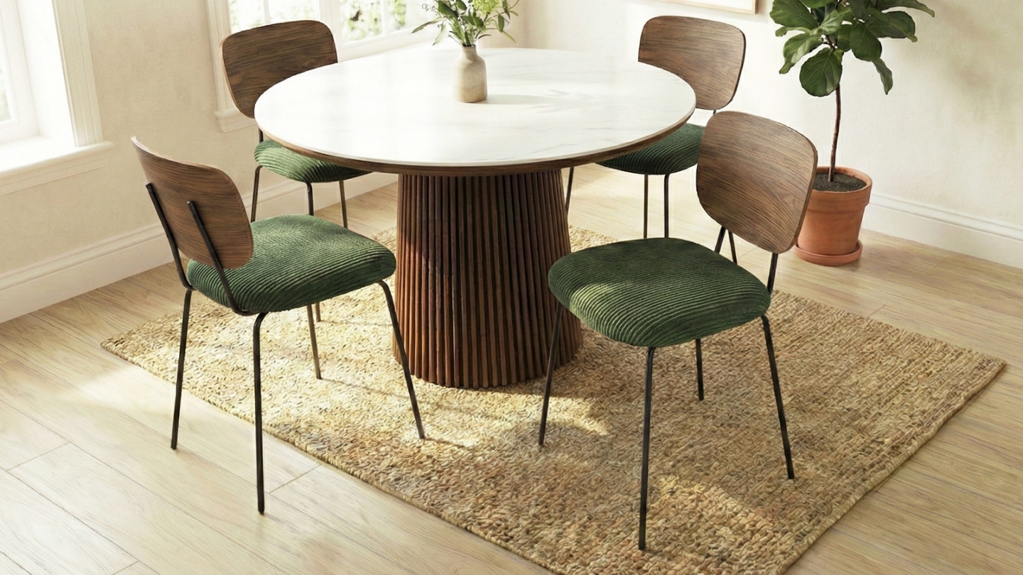 Lot de 2 chaises en velours côtelé vert kaki - Naya Lot de 2 chaises en velours côtelé vert kaki - Naya