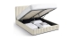 Lit coffre adulte 160x200 cm avec tête de lit capitonnée en tissu chenille beige - Alto