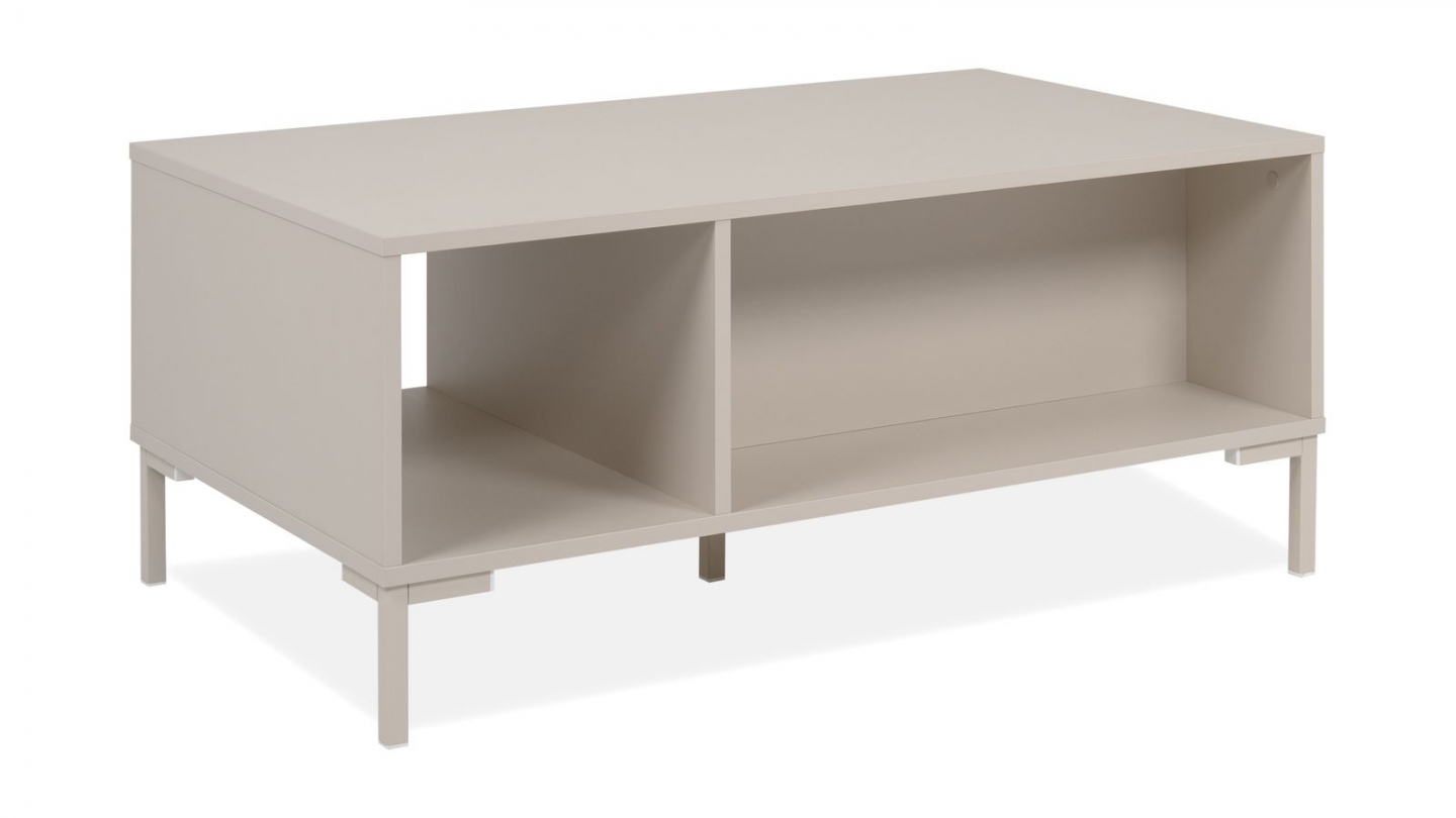 Table basse 2 portes 1 niche beige 100 cm - Ronda Table basse 2 portes 1 niche beige 100 cm - Ronda