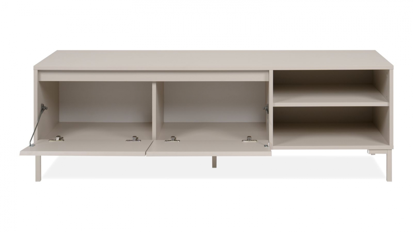 Meuble TV 2 portes 2 niches beige 150 cm - Ronda Meuble TV 2 portes 2 niches beige 150 cm - Ronda