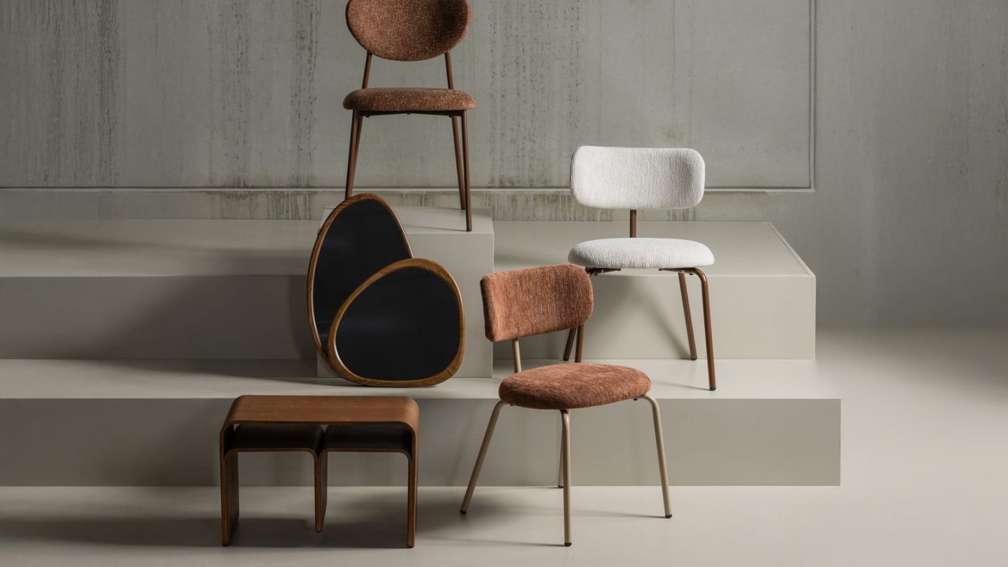 Lot de 2 chaises de salle à manger moderne en tissu tissé écru - Travis Lot de 2 chaises de salle à manger moderne en tissu tissé écru - Travis