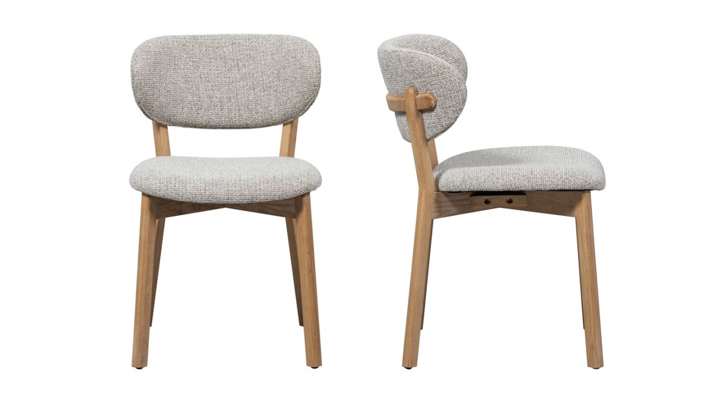 Lot de 2 chaises de salle à manger en tissu tissé - Udar Lot de 2 chaises de salle à manger en tissu tissé - Udar