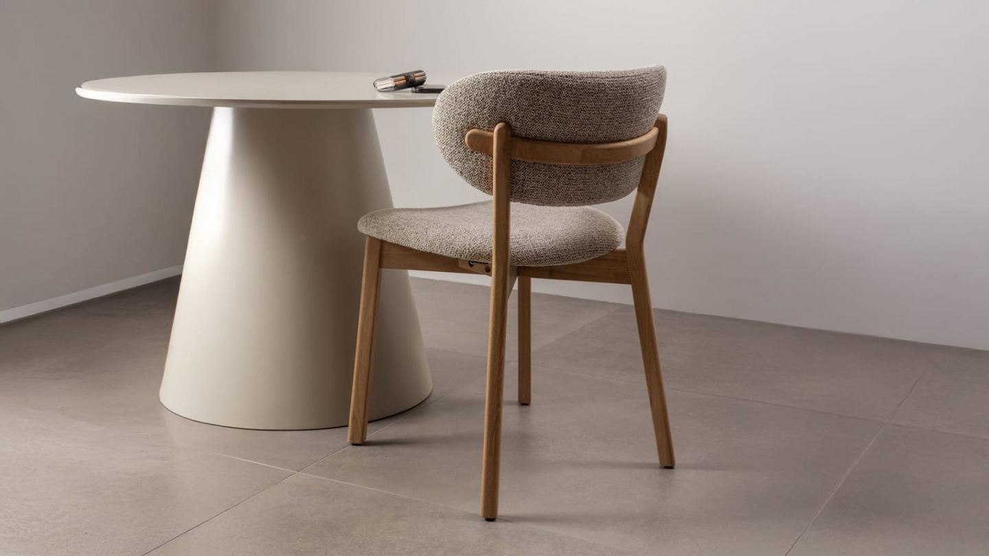 Lot de 2 chaises de salle à manger en tissu tissé - Udar Lot de 2 chaises de salle à manger en tissu tissé - Udar