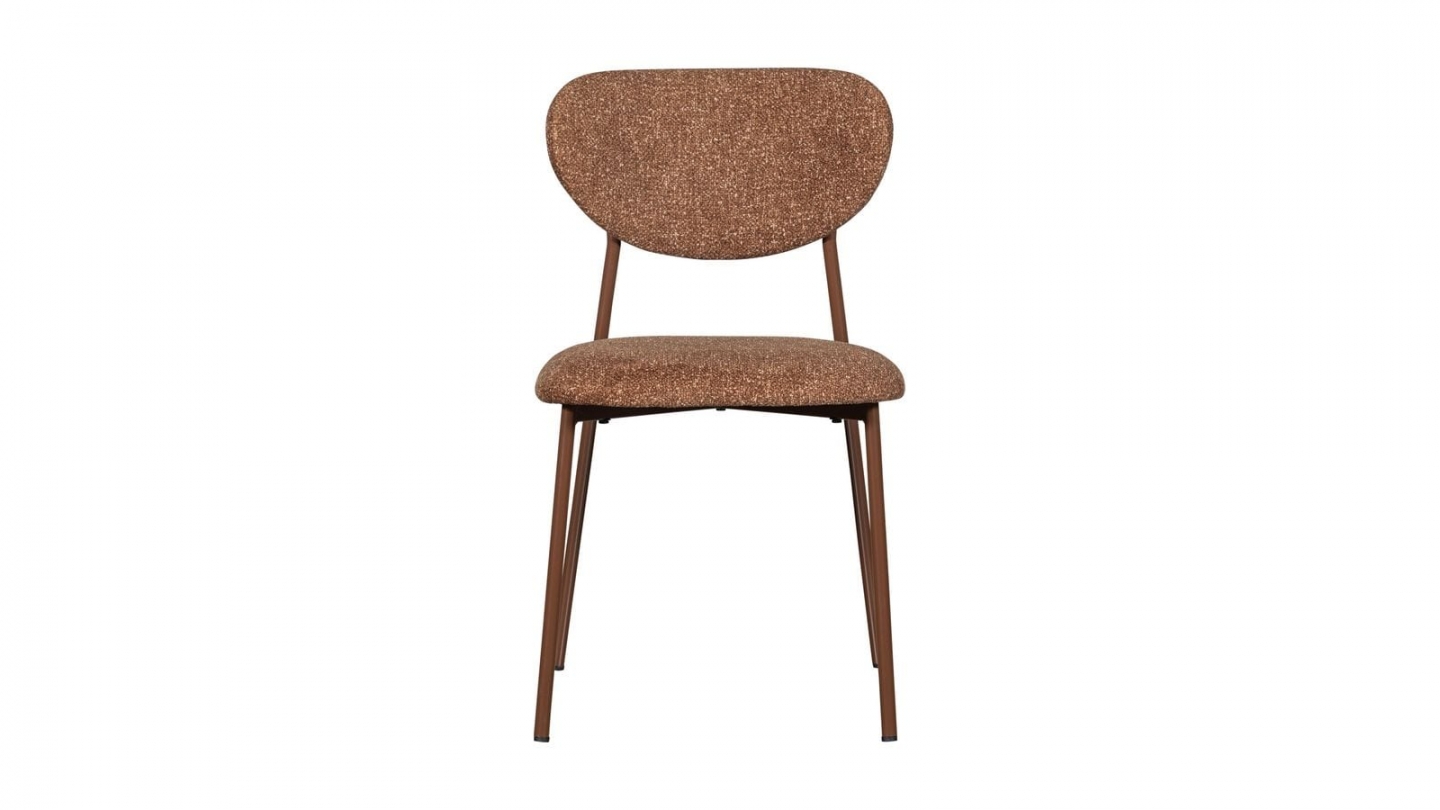 Lot de 2 chaises de salle à manger en tissu tissé marron - Valor Lot de 2 chaises de salle à manger en tissu tissé marron - Valor