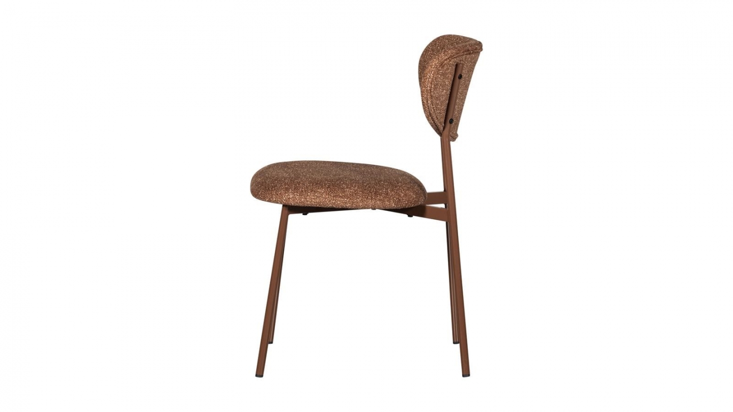 Lot de 2 chaises de salle à manger en tissu tissé marron - Valor Lot de 2 chaises de salle à manger en tissu tissé marron - Valor