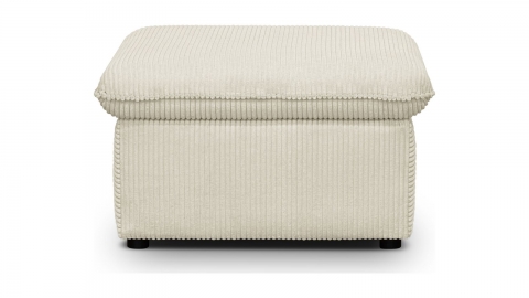 Pouf coffre de rangement en velours côtelé beige - Baya